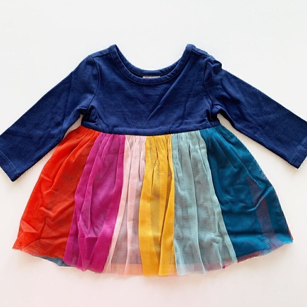 Hanna Andersson Baby Girl Rainbow Tulle Dress 3-6 Months